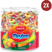 Kent Meybon Karışık Aroma Şeker 2'li 504 gr Meyve Aromalı Kavanoz Şeker
