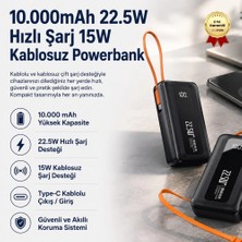 Hızlı Store 10.000 Mah 22.5W Hızlı Şarj Dahili Usb-C Kablolu Dijital Göstergeli Taşınabilir Powerbank