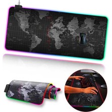 Ally Dünya Desenli Rgb LED Işıklı Oyuncu Mouse Pad 300*800*4MM-(5775)