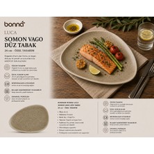 Bonnami Bonna Luca Somon Vago Düz Tabak 24 cm - Özel Tasarım Porselen Sunum ve Yemek Tabağı