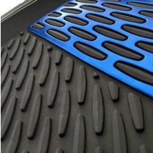 Fiat Punto 2018 Uyumlu 4 cm Derin Havuzlu 5 Parça Set 3D Paspas Takımı Siyah - Mavi