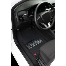 Opel Combo Combi 2003 Uyumlu 3 cm Havuzlu 5 Parça Set 4d Paspas Takımı Siyah - Gri
