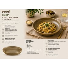 Bonna Terra Pott Çukur Tabak 18 cm 650 cc