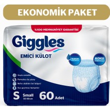 Giggles Yetişkin Emici Külot Bez Small Bel Ölçüsü 50-90CM Islaklık Göstergeli 30'lu 2 Paket 60 Adet