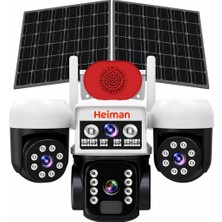 Heiman HM-928 3 Kameralı 3ptz Sim Kartlı Güneş Panelli Solar 6mp Ptz Kamera