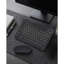 Pileli Store Bluetooth Klavye Mouse Seti Taşınabilir Wireless Bilgisayar Aksesuarı