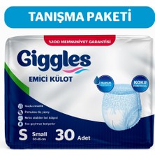 Giggles Yetişkin Emici Külot Bez Small Bel Ölçüsü 50-90CM Islaklık Göstergeli 30'lu 1 Paket 30 Adet