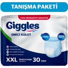 Giggles Yetişkin Emici Külot Bez Xxlarge Bel Ölçüsü 170+CM Islaklık Göstergeli 30'lu 1 Paket 30 Adet