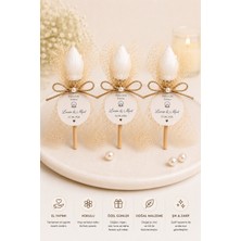 Larina Hediyelik Ale Tasarım Hediyelik Mum - Nikah Şekeri, Düğün, Nişan, Söz ve Kına Hatırası (Kişiye Özel Kartlı & Kokulu)