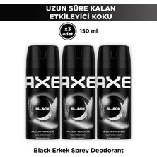 Axe Black Erkek Deodorant & Bodyspray 48 Saat Ferahlık 150 ml x3