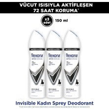Rexona Üstün Koruma Kadın Sprey Deodorant Invisible 150 ml x3