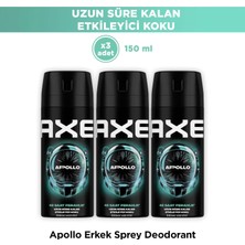 Axe Apollo Erkek Deodorant & Bodyspray 48 Saat Ferahlık 150 ml x3