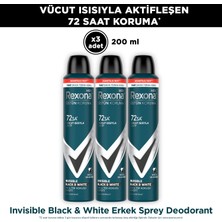 Rexona Men Erkek Sprey Deodorant Invisible Black&White 200 ml x3