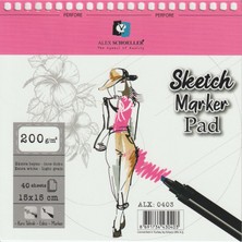 Alex Schoeller Spiralli Sketch Marker Pad 200gr 15x15cm 40 Yaprak