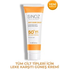 Sinoz Spf50+ Leke Karşıtı Yüksek Koruyucu Yüz Güneş Kremi Normal Ve Kuru Ciltler İçin 50 ml