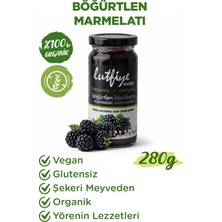 Lutfiye Organik Böğürtlen Marmelatı 280 G – Rafine Şeker Ilavesiz, Üzüm Suyu Konsantresi ile Tatlandırılmış