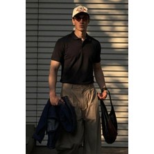 Comstar Erkek Klasik Slim Fit Siyah Polo Yaka Tişört