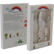 AvantajAl Porland Mini Cow Çocuk Çatal Kaşık Bıçak Takımı 3 Parça