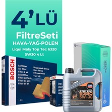 Bosch Citroen C4 1.2 Benzinli Filtre Bakım Seti Liqui Moly Motor Yağlı (2021-2025) 4 Lü
