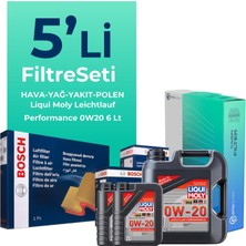 Bosch Volvo XC60 2.0 Dizel D4 Filtre Bakım Seti Liqui Moly Motor Yağlı (2017-2019) 5 Li