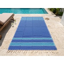 LUDIA Dekoratif Balıksırtı Desenli %100 Pamuklu Peştemal Havlu (180x98 cm)