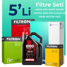 Filtron Citroen C4 1.5 Dizel Filtre Bakım Seti Motul Motor Yağlı (2021-2025) 5 Li