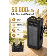 7go Gpw-01 50.000 mAh Solar Powerbank 22.5 W Hızlı Şarj, 4 USB Çıkışı ile Taşınabilir Şarj Cihazı
