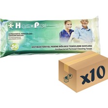 Haspet Has-Pet  Antibakteriyel Perine Bölgesi Temizleme Havlusu 30×32 cm 50’li 10 Paket Kullanım Kolaylığı