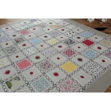 Bohemania Home's Kahve Patchwork Işlemeli Naturel Şömentabla