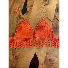 Bohemania Sırt Çapraz Bağcıklı V Yaka,boyundan Bağlamalı, Crop Bluz
