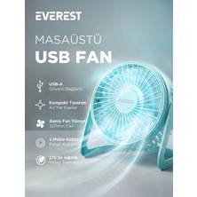Everest EFN-505 Masaüstü Turkuaz Usb Fan (145mmx141mmx105 mm)