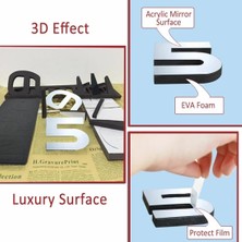 Otantik 3D Dekoratif Duvar Saati Gümüş Pleksi Aynadan Minimalist Tasarım ile Şık Görünüm