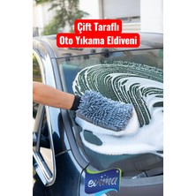 Evima Çift Taraflı Oto Yıkama Kurulama Eldiveni Mikrofiber Makarna Kumaş Yıkama Cila Eldiveni