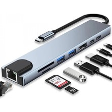 MiraLive Type C Girişli 8 Port Dönüştürücü ve Çoklayıcı