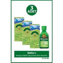 Möller's Balık Yağı Şurubu Elma Aromalı 150 ml 3 Adet