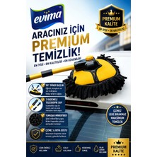 Evima Premium Araç Yıkama Fırçası 90° Döner Başlıklı Teleskopik Mikrofiber Oto Temizlik Mopu