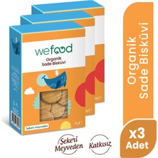 Wefood Kids Organik Sade Bisküvi 50 gr Tereyağlı 3'lü Paket İçindekilerle Lezzetli Atıştırmalık 8683347032754