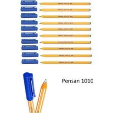 Pensan 1010 Mavi Tükenmez Kalem 10 Adet Ofispen Ergonomik Tasarım ile Kaliteli Yazım