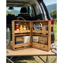 Çatı Home Mini Taşınabilir Ağaç Piknik, Kamp, Karavan Baharat Düzenleyici