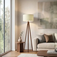 Homing Ahşap Gövdeli Lambader Natural Çizgili Başlık