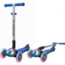 Globber Elite Deluxe Flash Full Işıklı Scooter 3 Tekerlekli Lacivert 3-9 Yaş Arası Güvenli Kullanım