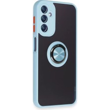 Lims Store Newface Samsung Galaxy A14 4g Kılıf Montreal Yüzüklü Silikon Kapak - Buz Mavi