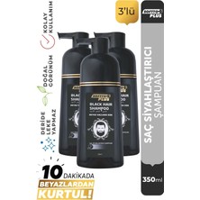Revox Black Hair Doğal Görünümlü Saç Siyahlaştırıcı Anında Etkili Beyaz Kapatıcı Shampoo 3X350ML