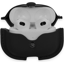 Airpods 3 (3.nesil) Çanta Deri Kılıf - Siyah