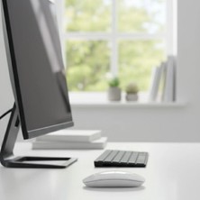Hace Bazaar Beyaz Renkli Ergonomik Sessiz Kablosuz Mouse – USB Alıcılı, Ofis ve Oyun Için Konforlu Bilgis