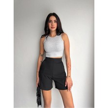 Gugus Kadın Dokuma Kumaş Şehir Boyu Trend Şort