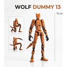 M&D Design Wolf Dummy 13 Hareketli Eklemli Aksiyon Figürü 15 cm 3D Baskı Koleksiyon Modeli