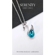 Serenity Kuğu Figür Çelik KOLYE01