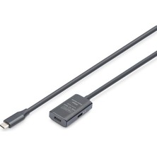 Aktif USB 3.2 Gen 1 Uzatma Kablosu – 5 M – Usb-C Fiş Soket – Tekrarlayıcı USB Kablosu Tak ve Çalıştır – 5 Gbit/s'ye Kadar – USB Üzerinden Güç Kaynağı – Siyah