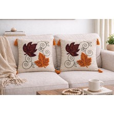 Livera Home Modern Punch Işlemeli 2'li Kırlent Kılıfı (43X43CM)